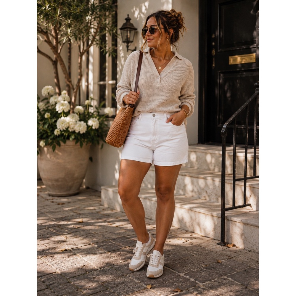 Wild Fable White Denim Midi Shorts Size 17 NWT Mid Rise 4.5" Inseam